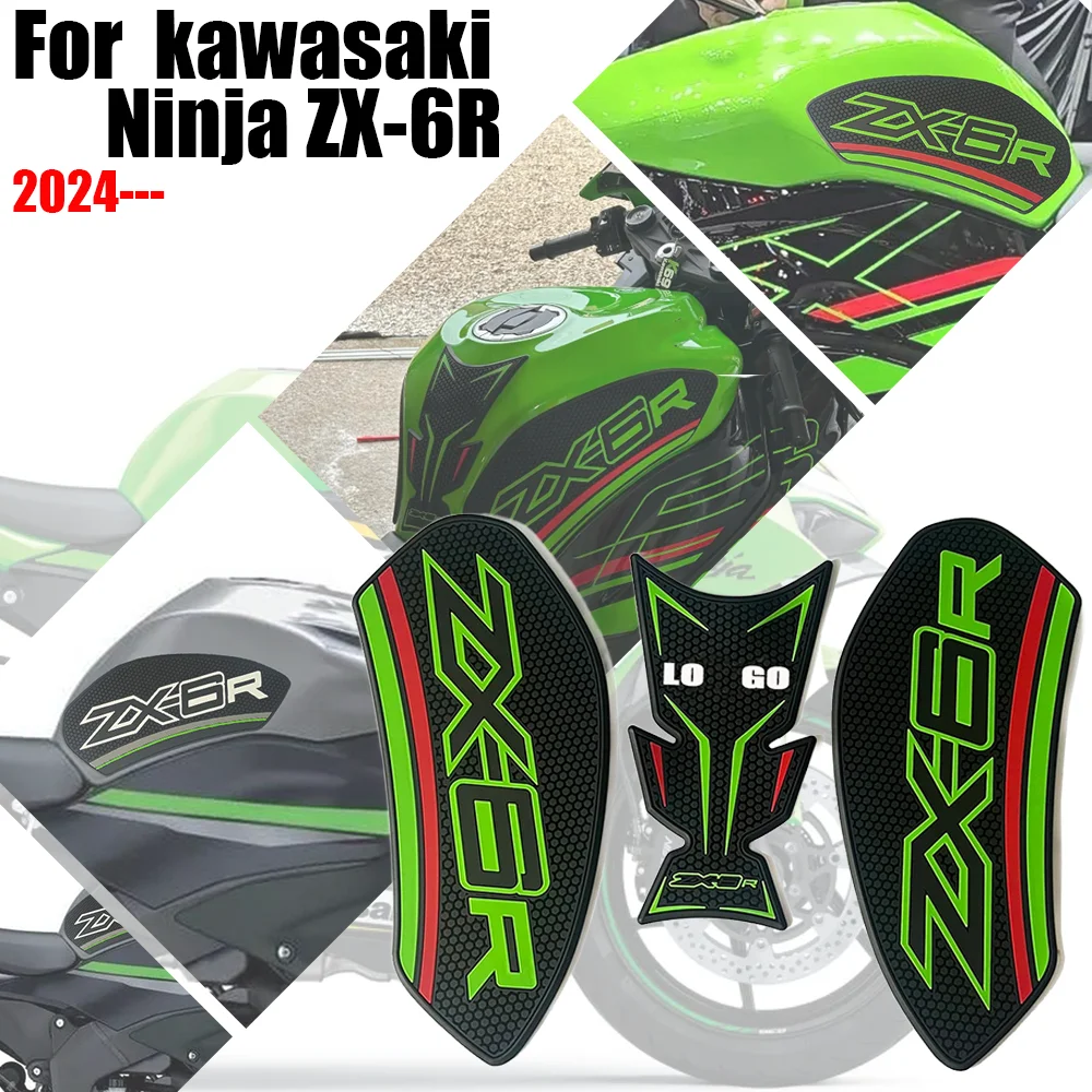

For Kawasaki Ninja ZX-6R Motorcycle Side fuel tank pad Non-slip Rubber Waterproof Anti-slip protective Stickers NinjaZX6R 2024-