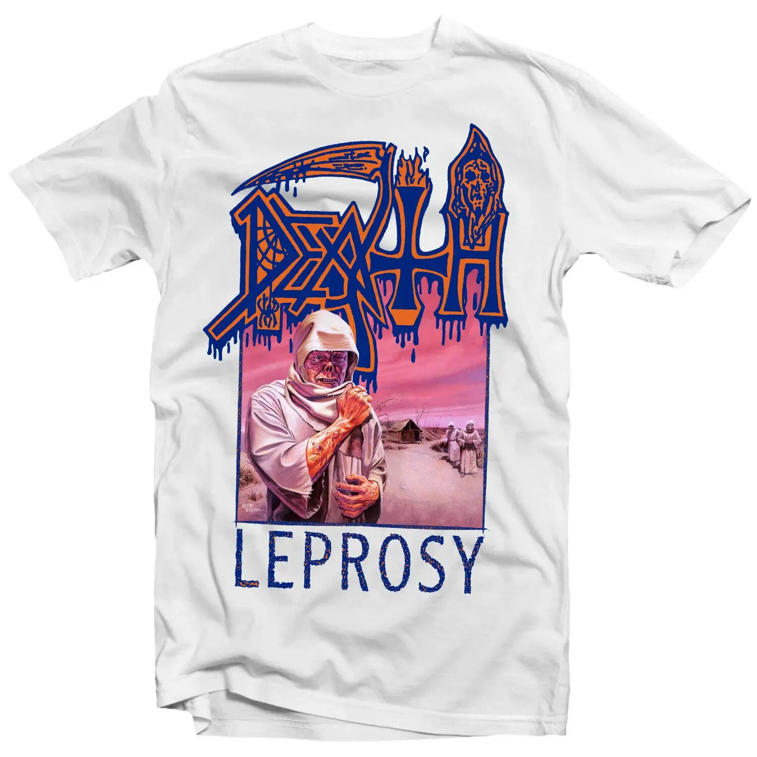 Men'S Death Leprosy White T Shirt Xx Large