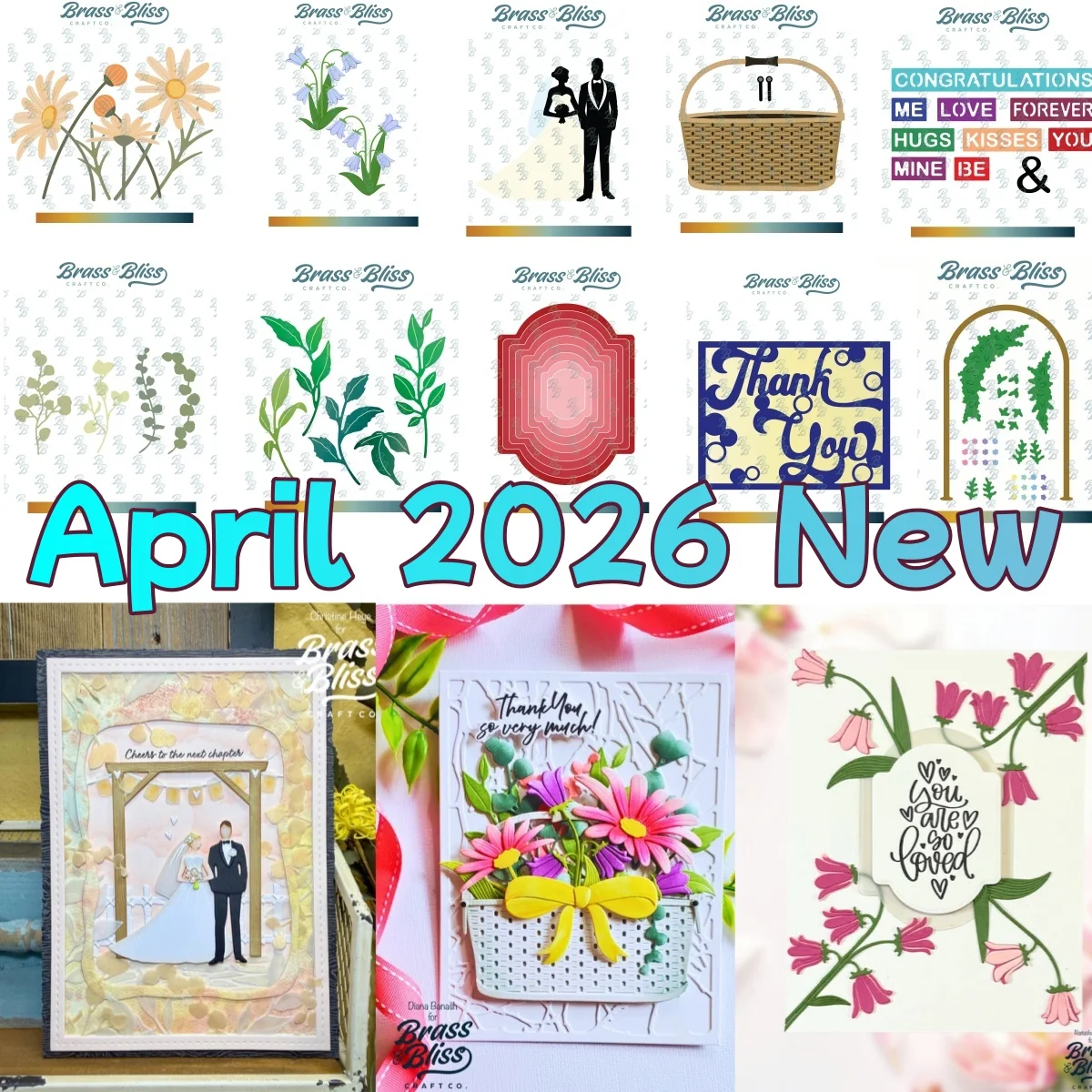 

April 2026 New Flowers Arch Basket Wedding Couple Metal Cutting Dies for DIY Greeting Card Scrapbooking Craft Decoration Diary