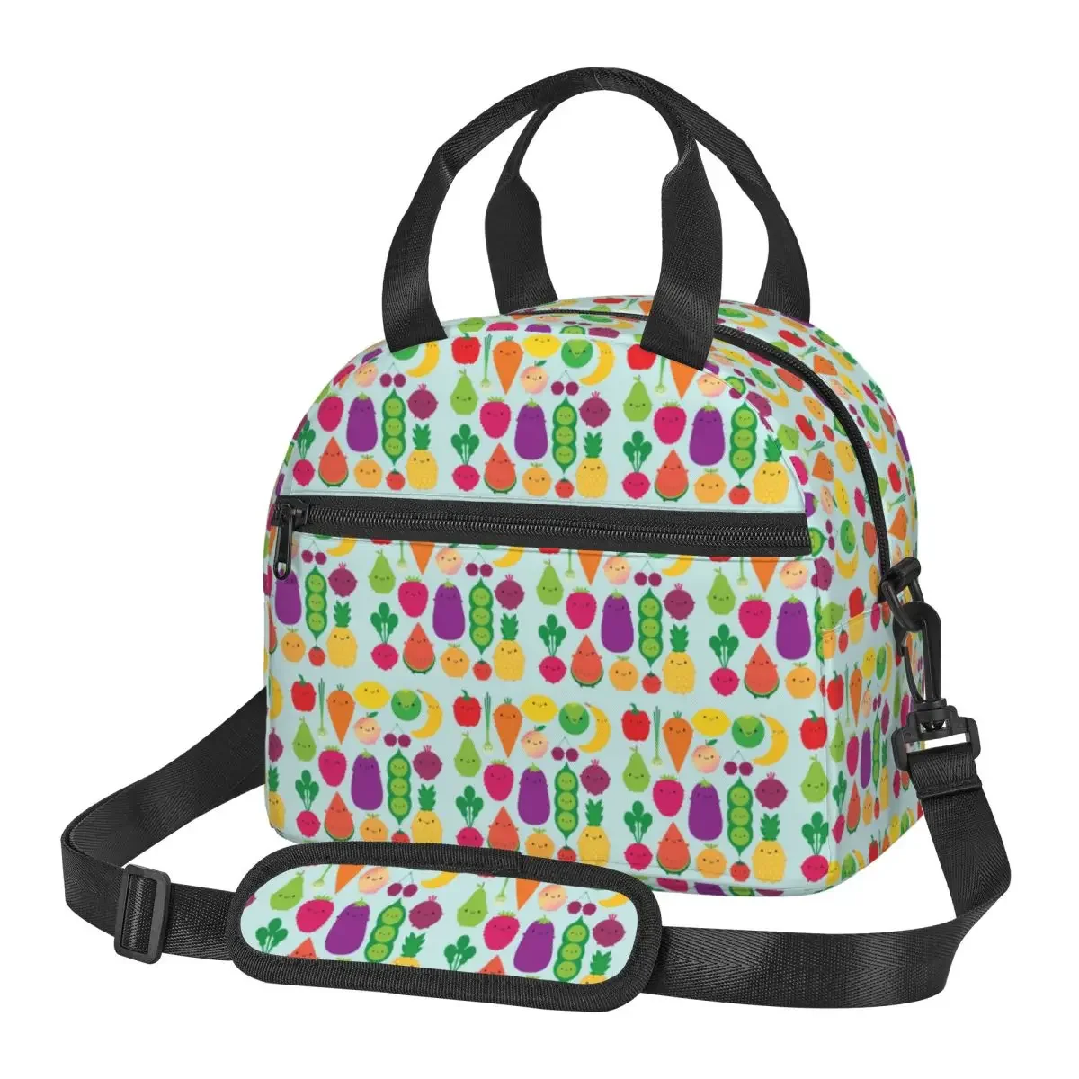 5 A Day Fruit And Vegetables Insulated Lunch Bag for Women Children Portable Food Boxes Thermal Lunch Box Tote