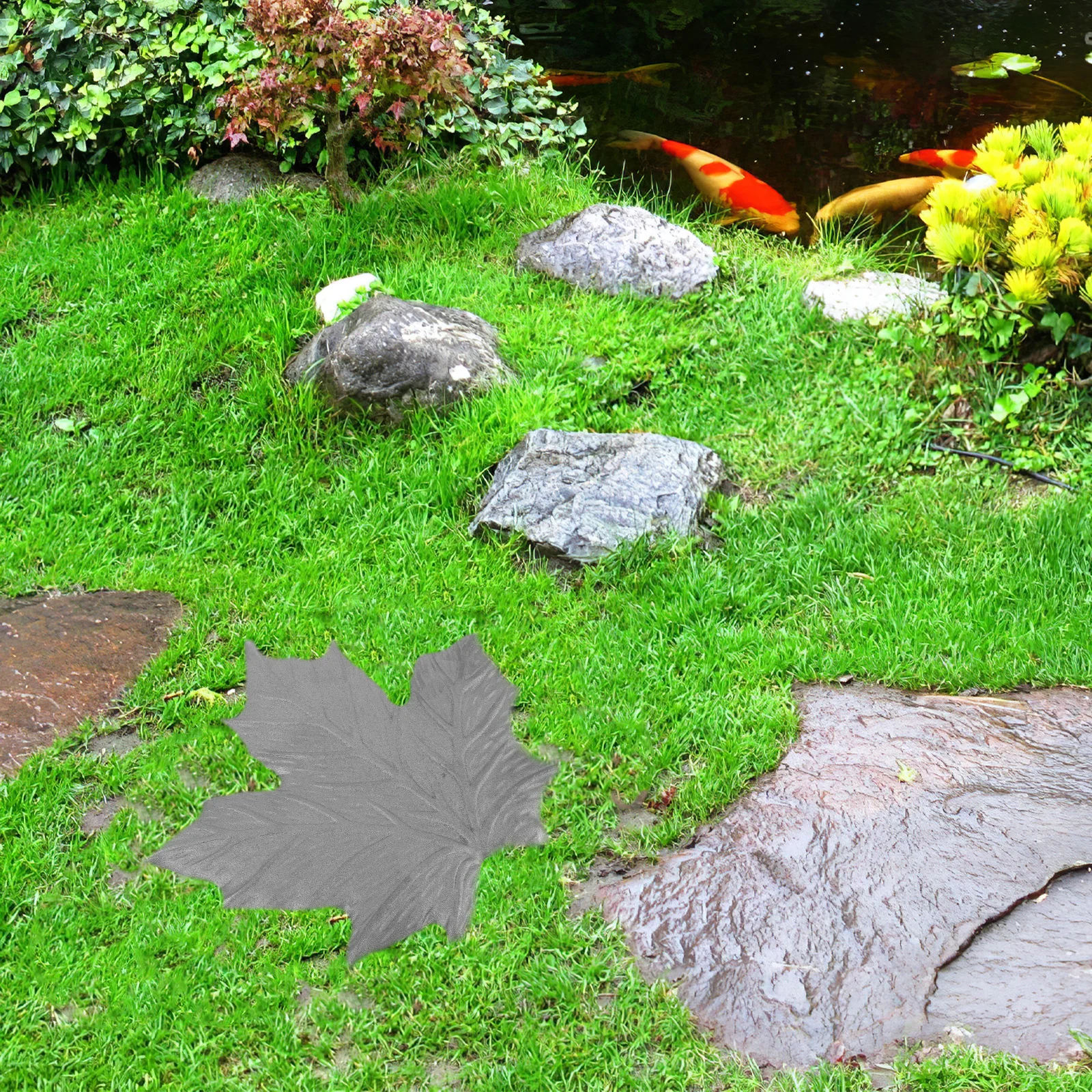 

Decorative Iron Maple Leaf Stepping Stone Garden Patio Yard Walkway Decor Outdoor Pathway Stones Stepping Stone