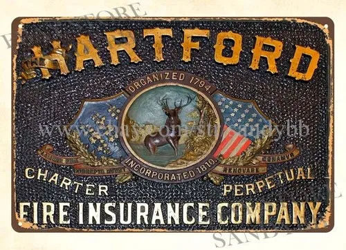 Fire Insurance Company metal tin sign wall decor accessories