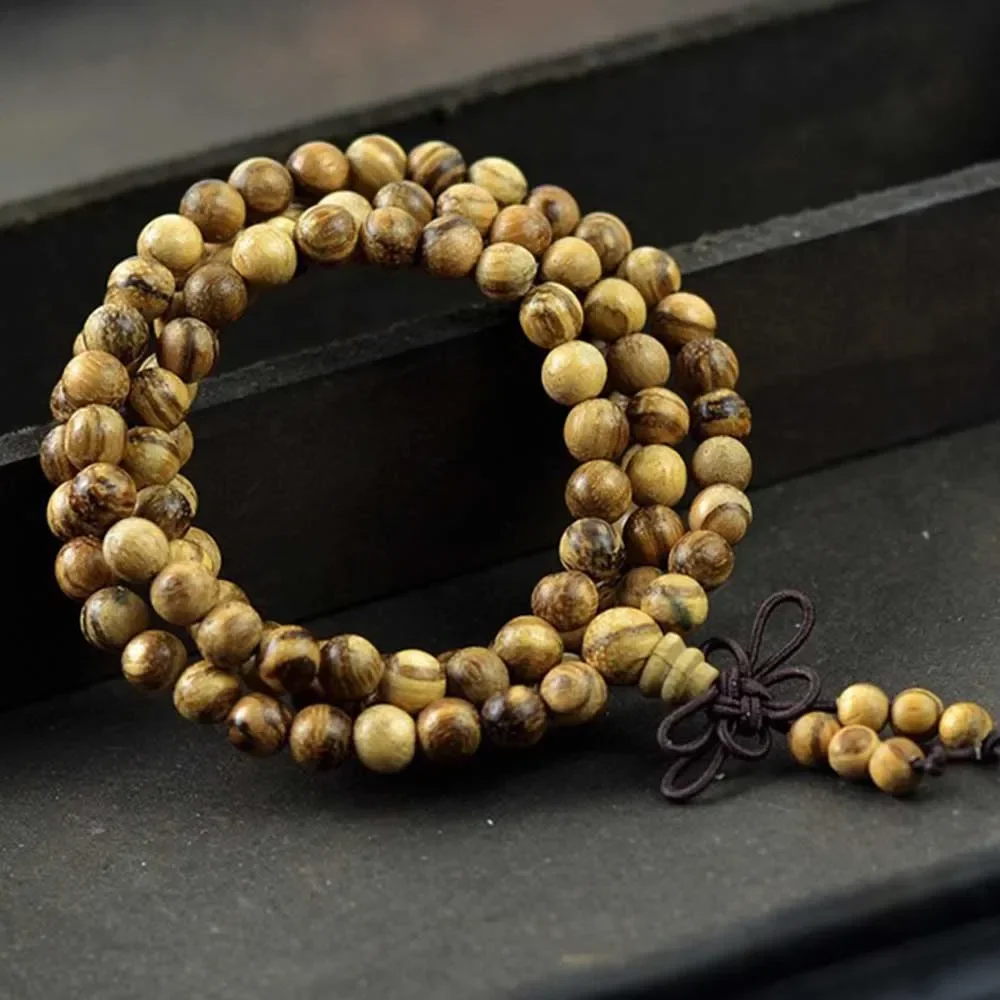 

Вьетнамский браслет из агарового дерева, благовония, 108 бусин, 6-8 мм, молитвенные бусины, браслеты для медитации, мужские ювелирные изделия, деревянные браслеты, браслеты 0300