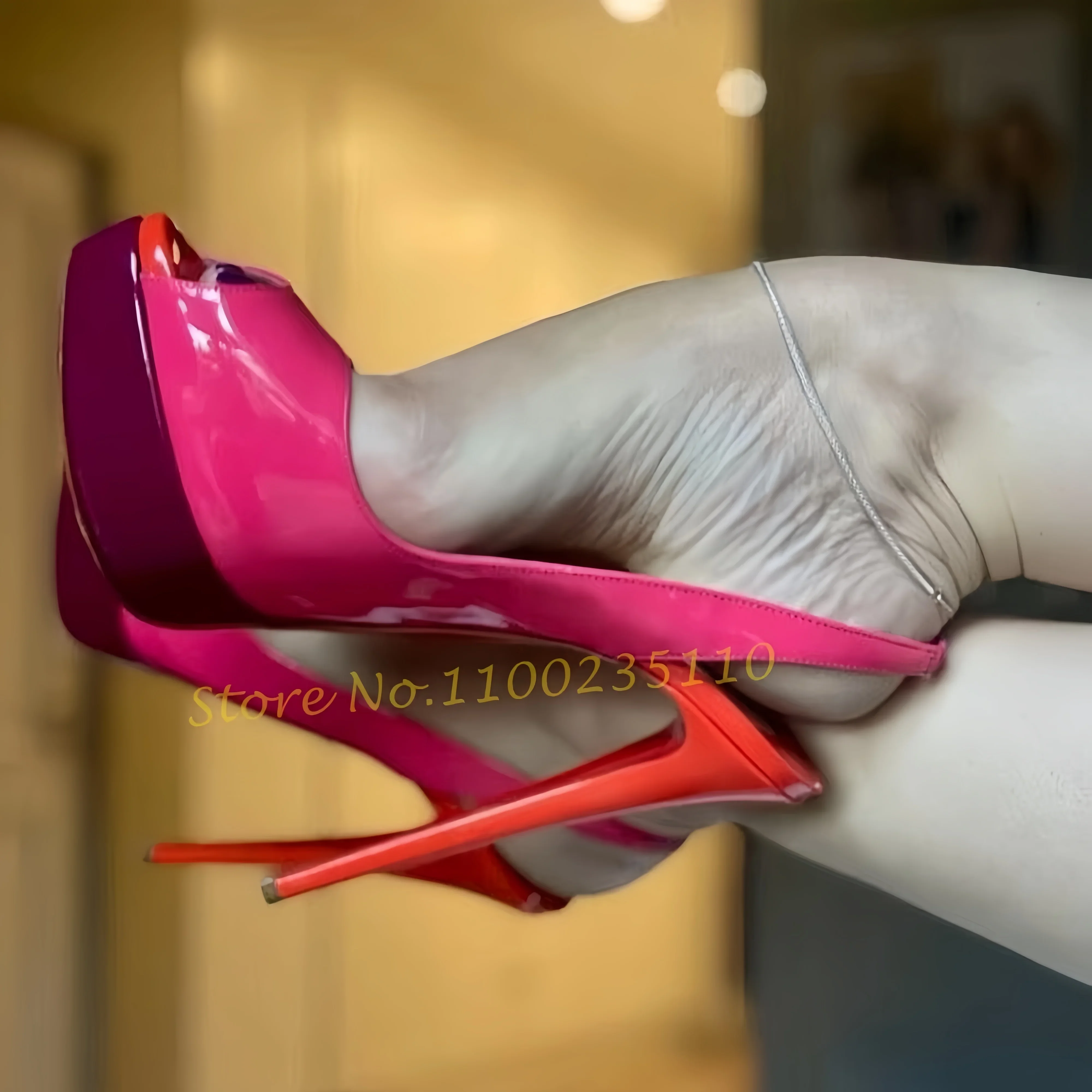 

Peep Toe Platform Slingback Heels Sandals Women Rose Red Super High Heels Shoes Female Elegant Summer Sexy Back Strap Sandals