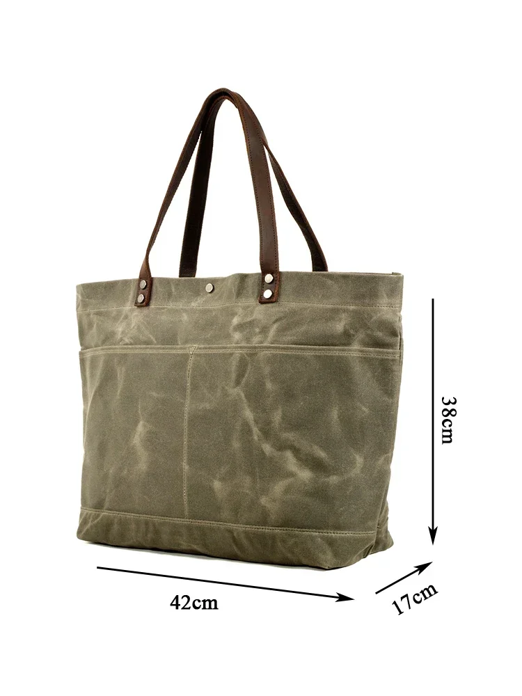 Retro Canvas Leather Tote Bag, Spacious Top-Handle Shoulder Bag for Work, Shopping & Casual Outings Women's Shoulder Bag