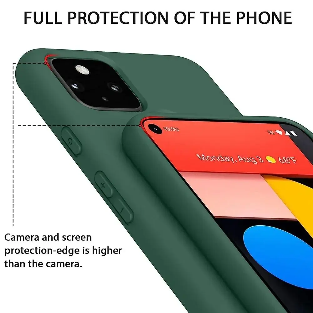 Liquid Slicone stoß feste Soft Phone Hülle für Google Pixel 5 5a 9 pro xl 3 3a xl 3xl 4 xl 4a 4g 5g 8a 6a 7a Cover Fundas Capa – Detail 3