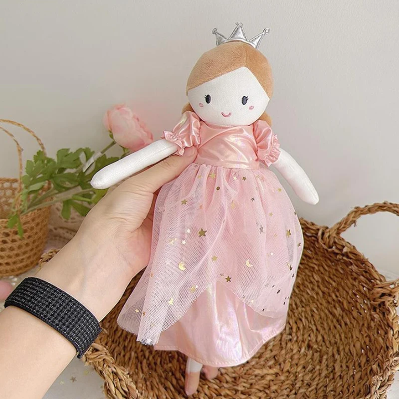 35cm Girl Princess Cloth Toys with Lovely Dress Birthday Gifts for Girls Soft Cuddly Toy Handmade Rag Doll