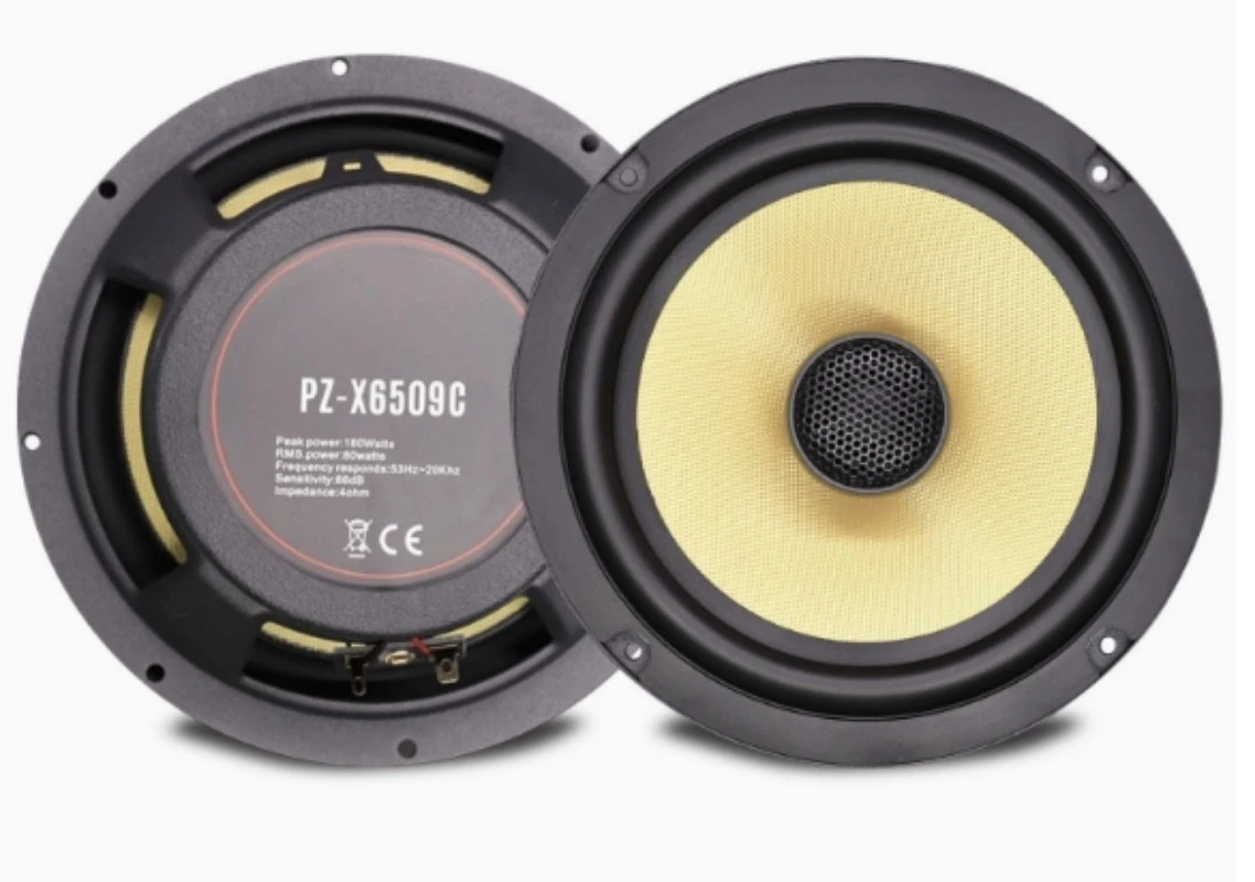 6.5 Inch Fiberglass Woofer Car Audio 2-Way Component Speakers 180W RMS Replacement Speaker For Jeep Wrangler SUV