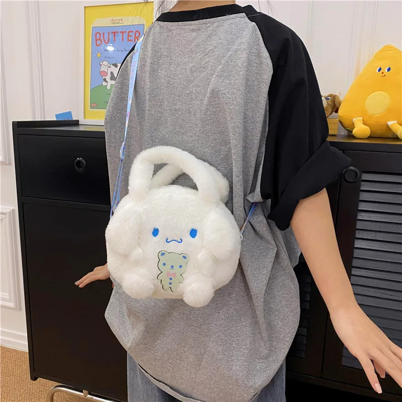 Kawaii Sanrio Pluszowa torba Kuromi Plecak Anime Melody Cinnamoroll Plushie Torebki Pochacco Cartoon Stuffed Bag dla dziewczynek Prezenty