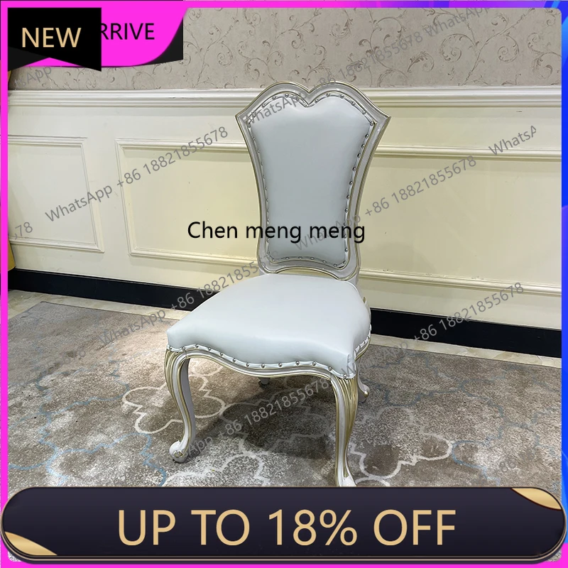 

M78 French court leather art dining chair European dining table and chair combination restaurant solid wood back chair