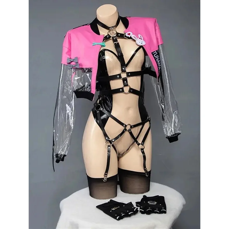 Agcos original design bunny girl anime doujin costume cosplay donna tute cosplay coniglietto sexy in pelle trasparente