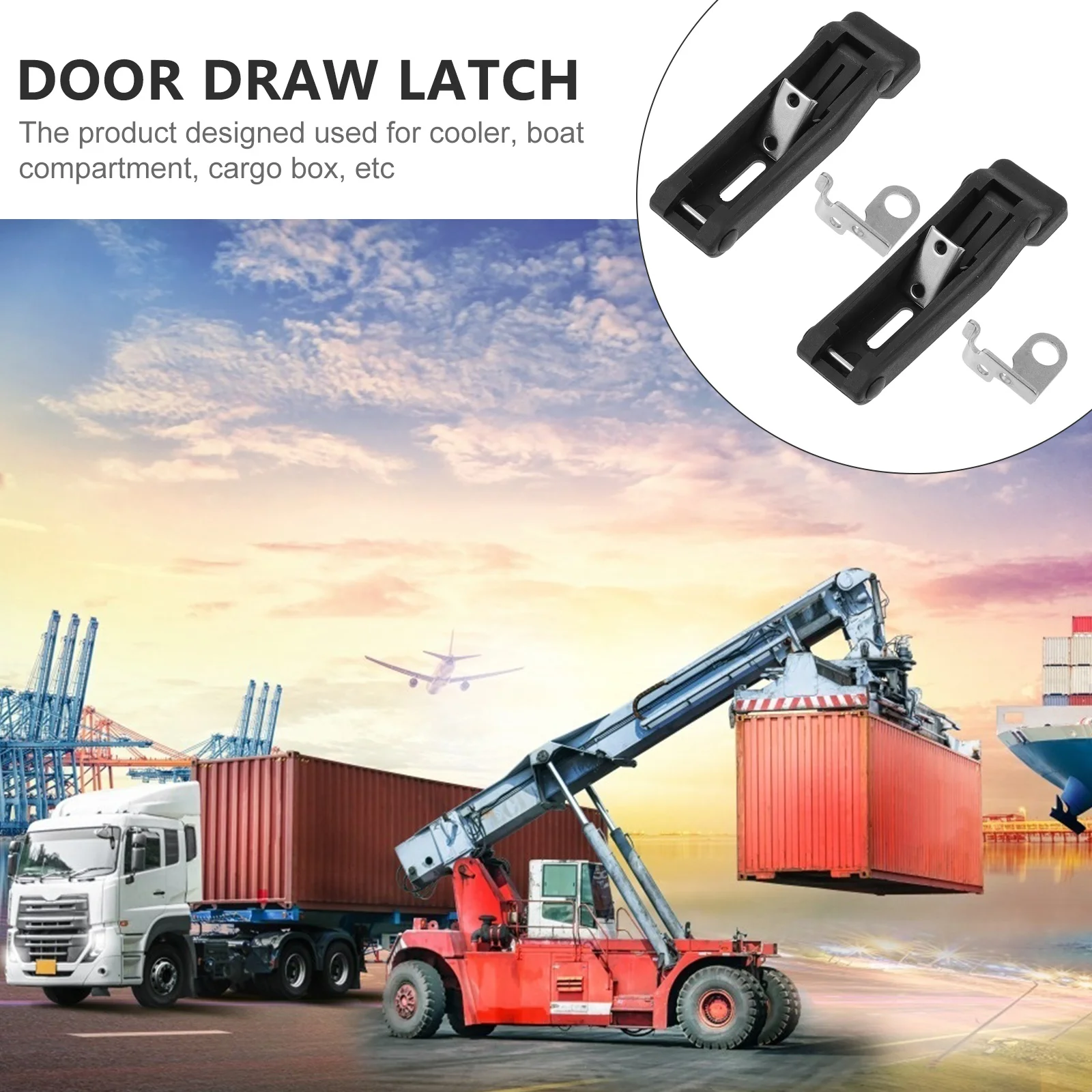 

2pcs Flexible Rubber Stainless Steel Door Draw Latch Lock Replacement Over-Center Concealed Toggle Latch For Cooler Boat