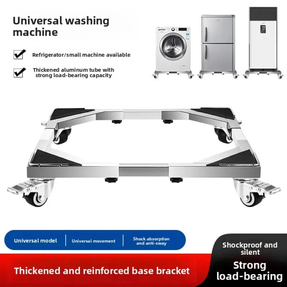 Soporte Base para lavadora, soporte elevación Universal, ajuste telescópico acero inoxidable grueso, rueda Universal móvil