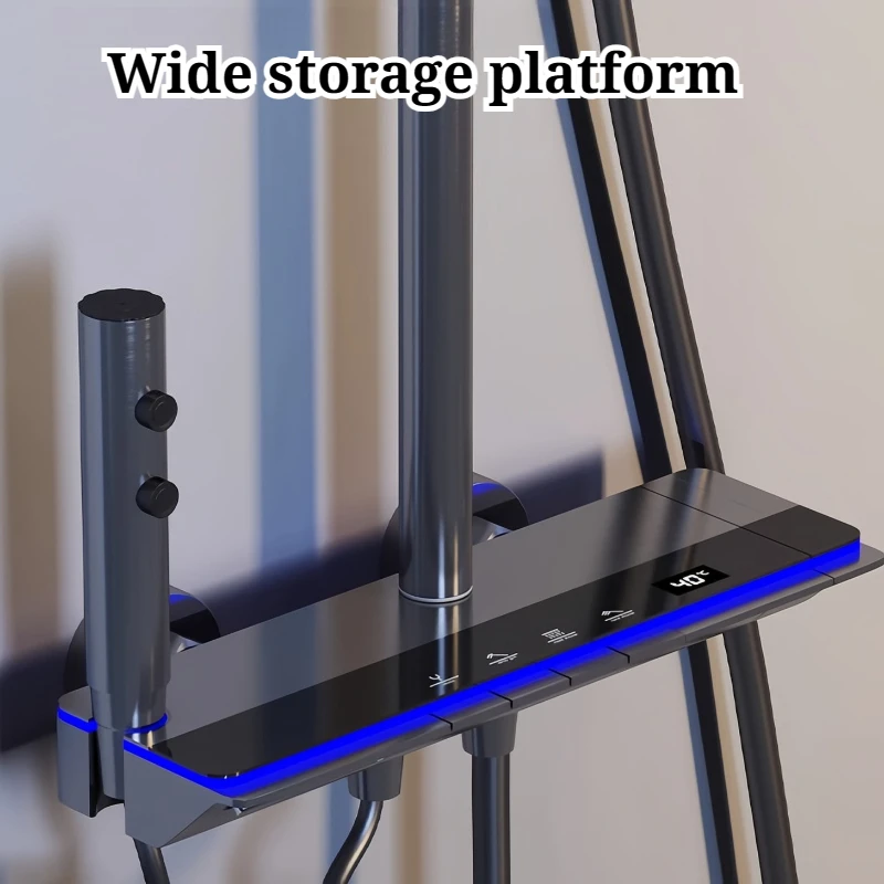 Home Intelligent Digital Display Wall Mounted Shower Set Easy Use Multifunctional Shower Trim System Durable Bathroom Fixture view 4