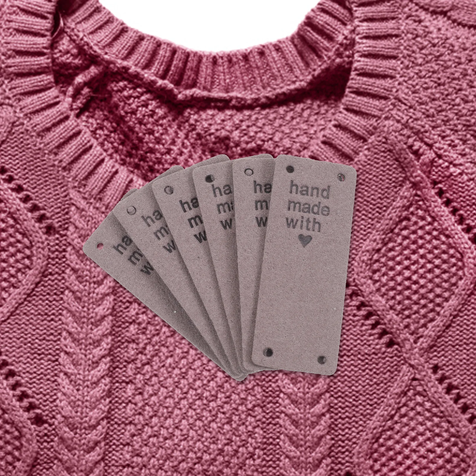 

50pcs Handmade Alphabet Tags Pu Faux Embossed Sew On Labels For Clothing Knitting Crochet Garment Diy Craft Accessory