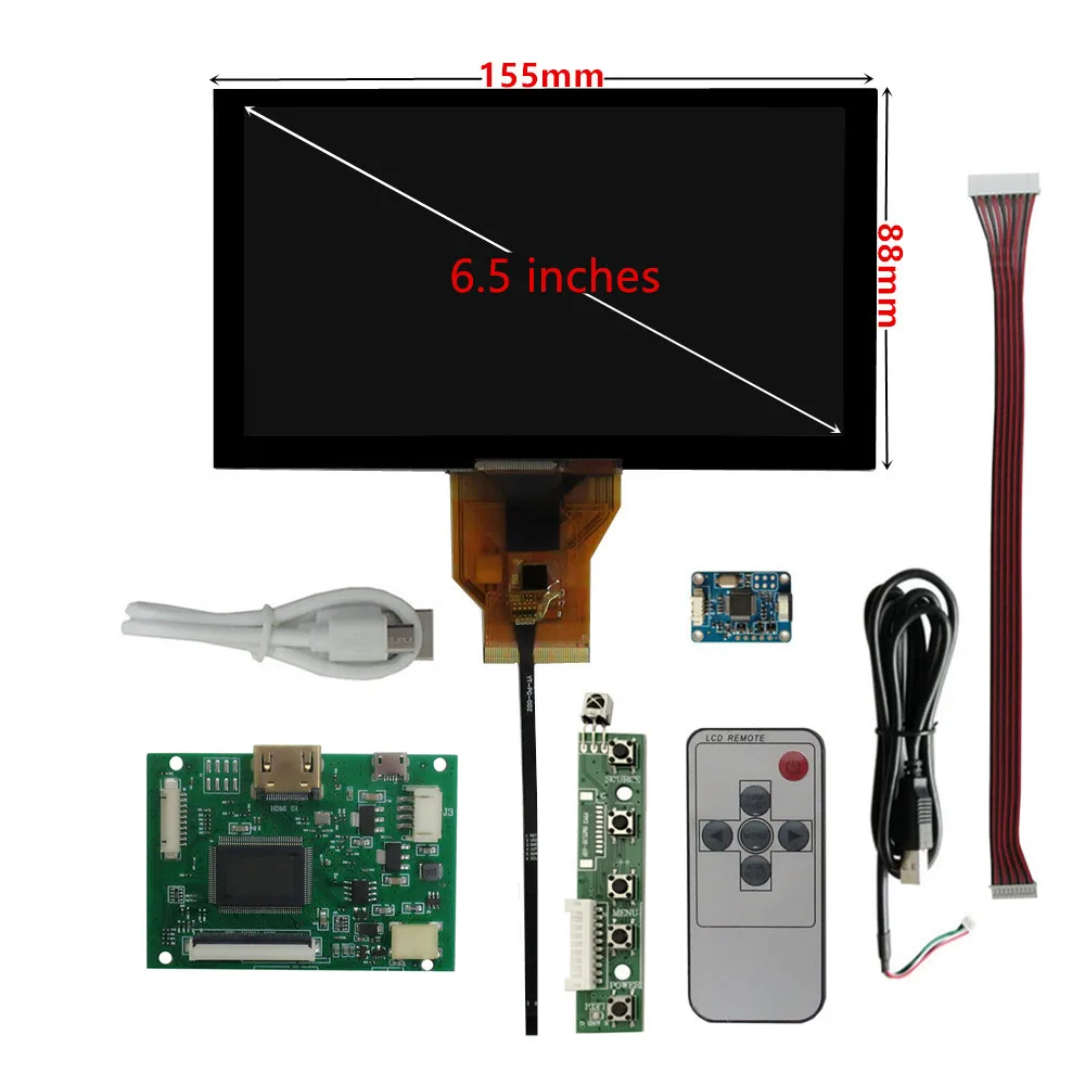 Imagem -02 - Polegada At065tn14 Multipurpose Portátil Lcd Screen Display Monitor Placa de Controle do Motorista Hdmi-compatível Digitador Touchscreen 6.5