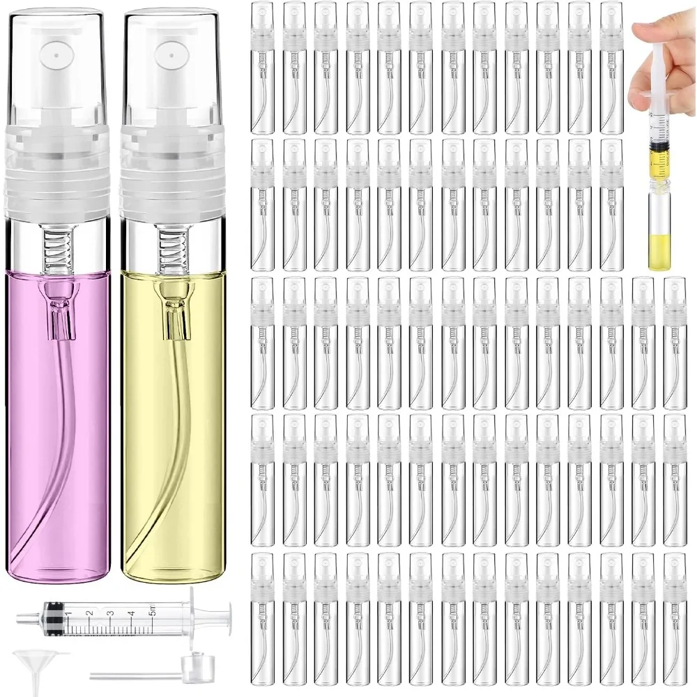 200 Stück 2/3/5ml Mini-Sprühflaschen, tragbare Kunststoff-Sprühflaschen, leere, fein zerstäubende, nachfüllbare Parfümzerstäuber, Probenbehälter – Detail 1