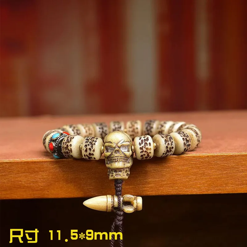 Backflow Bone Single-Wrap Bracelet Tibetan Collectables-Autograph Rosary Feeder Adai Agate Square Beads Ac