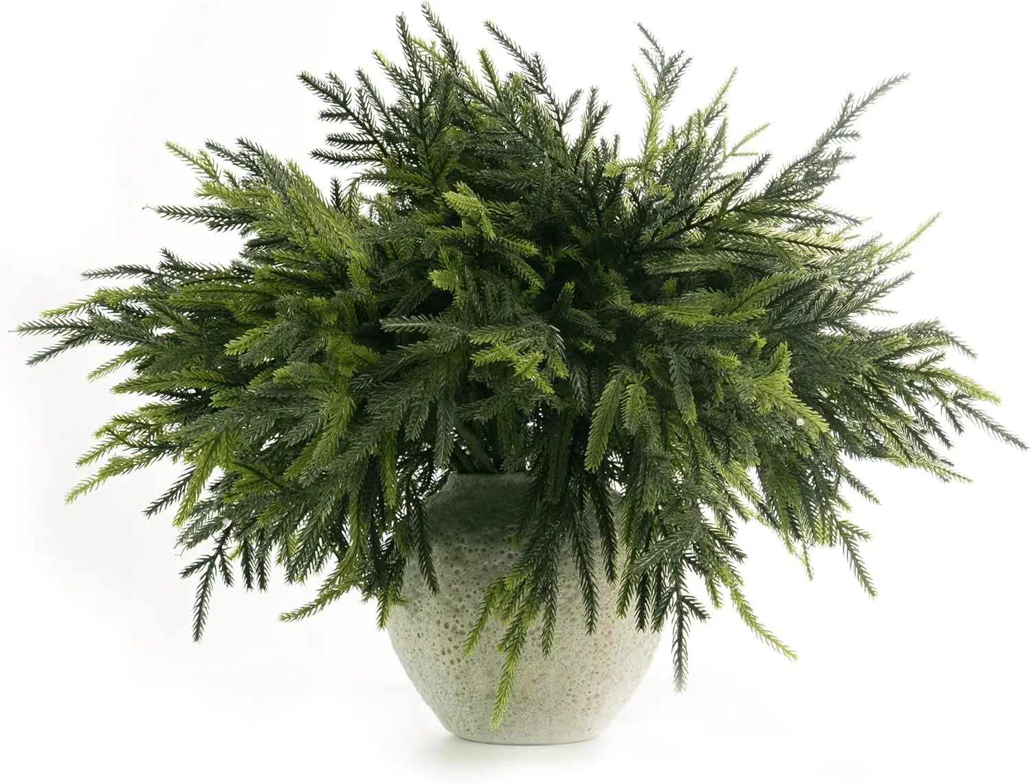 

23" Realistic Odorless Norfolk Pine Branches,Artificial Christmas Green PlantsBranches, forIndoor Outdoor,Christmas Deco 12Pcs