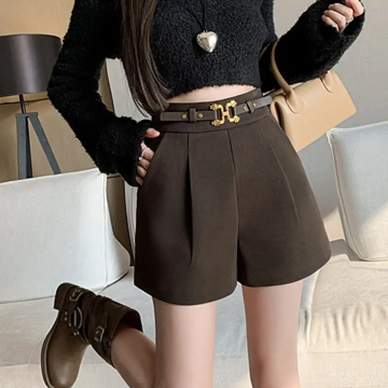 Women Shorts Black Shorts Women Harajuku Elegance High Waisted Shorts A Line Slim Casual Hot Girl Straight Pants Sexy LX499