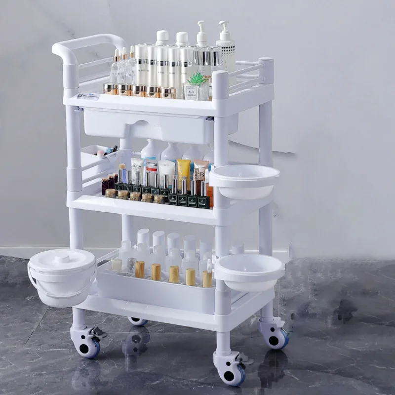 Beauty Trolley Bubble Instrument Three-layer Multifunctional Tool Car Beauty Salon Special Trolley Mobile Shelving h