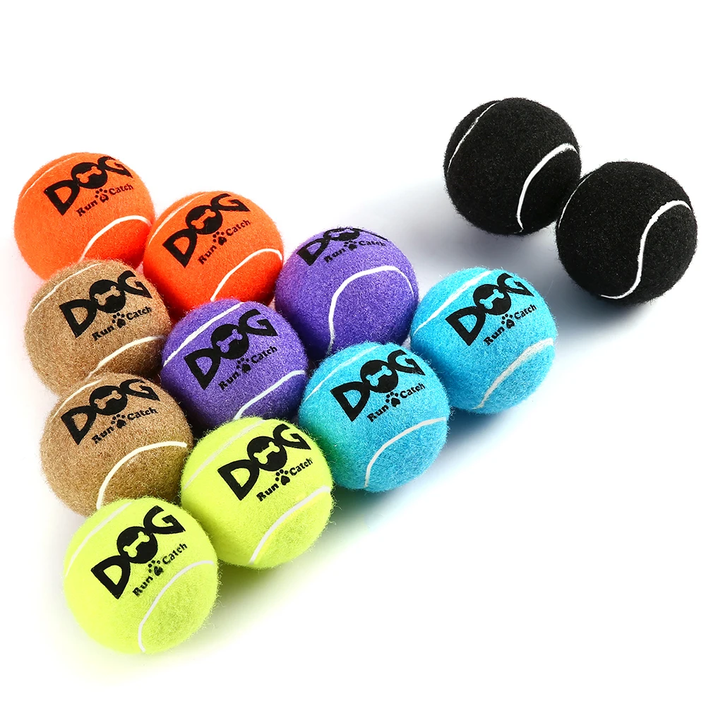 Pet Dog Squeaky Tennis Ball Interactive Dog Toys High Bounce Sound Rubber Ball for Small Medium Dogs Training Dog Tennis Balls