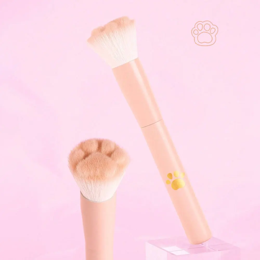 1pc New Cat Paw Blush Brush With Storage Box, Professional Makeup Tool Suitable For All Skin Types