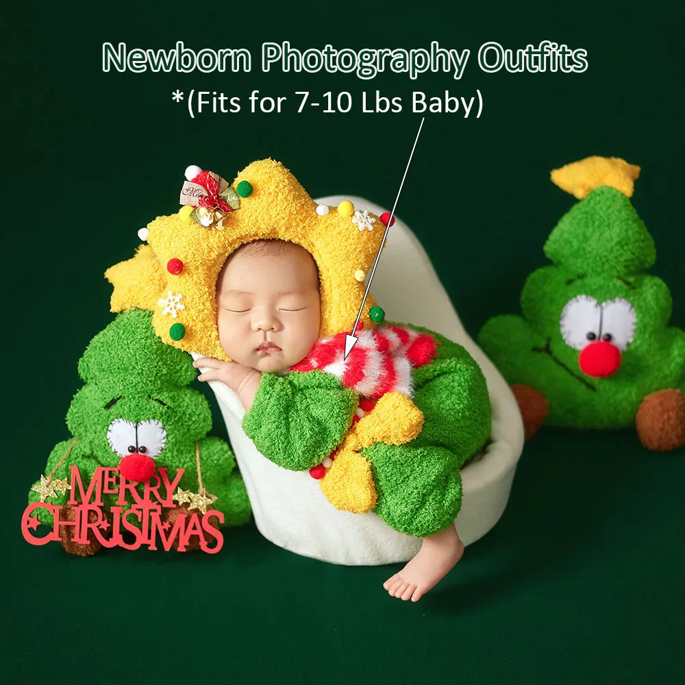 0-1 Month Newborn Photography Props Christmas Style Photo Posing Cosplay Outfits, Photography Costume Set Prop for Posing