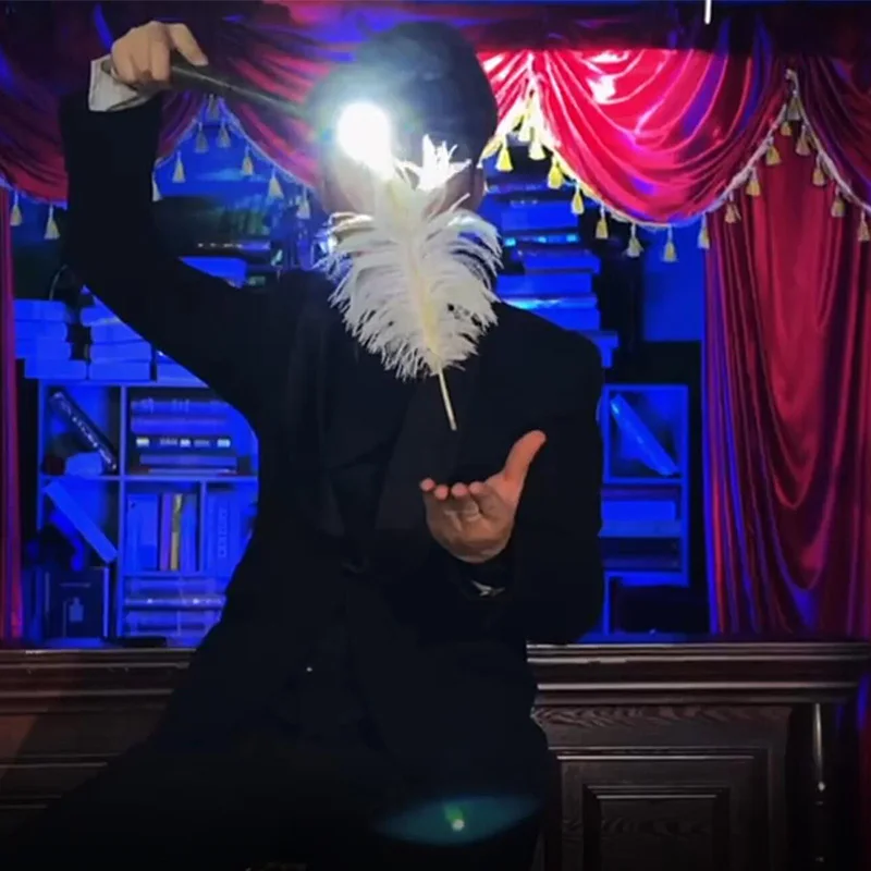 CATCH THE X LIGHT BY KINGSLEY XU Magic Tricks Floating Light to Wand Magie Gimmick Stage Mentalism Props Illusions feather