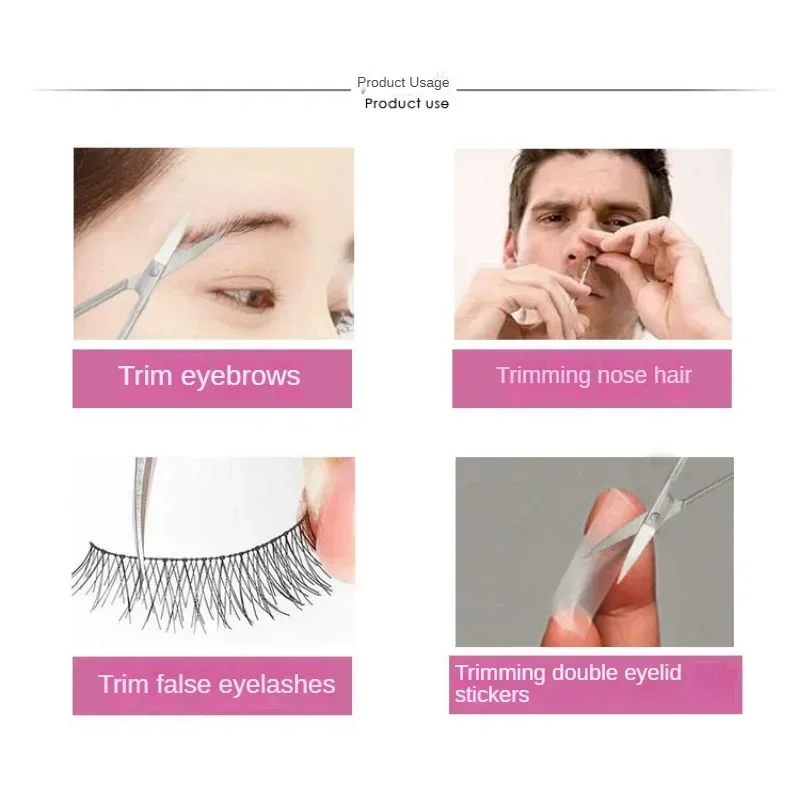 Tijeras pequeñas de acero inoxidable para cortar el vello de la nariz y las cejas, accesorios para manicura, recorte Facial, maquillaje, herramienta de belleza