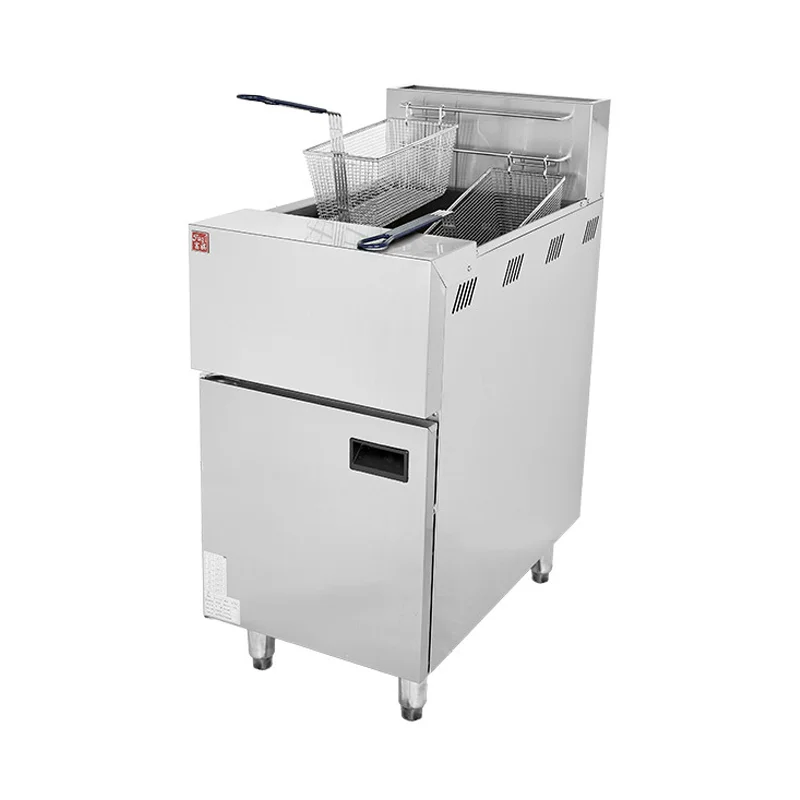 Commercial Vertical Gas Deep Fryer Single Tank Gas Fryer Machine For Restaurant Use For Frying Fries