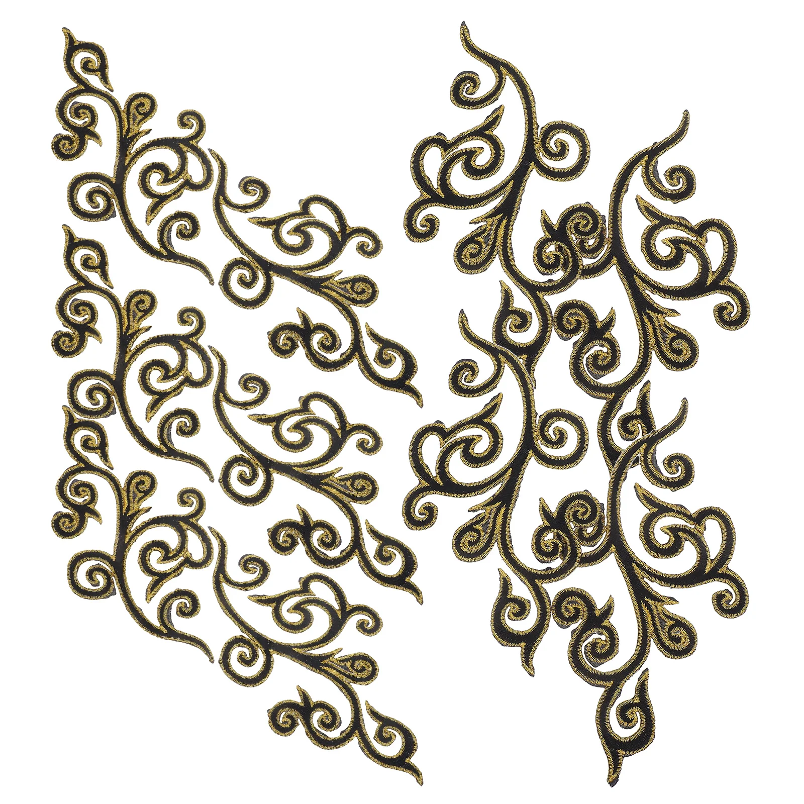 

5 Pairs Cloud Scroll Embroidery Patch Applique Sewing Patches Hot Melt Adhesive Backing Iron On Decorative Cloth For Clothes