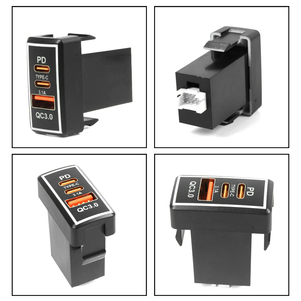 YSY 1 قطعة USB C شاحن سيارة PD QC3.0 USB شاحن سيارة المقبس 12 فولت 24 فولت الهاتف تهمة محول الطاقة لتويوتا TS-01-C #5
