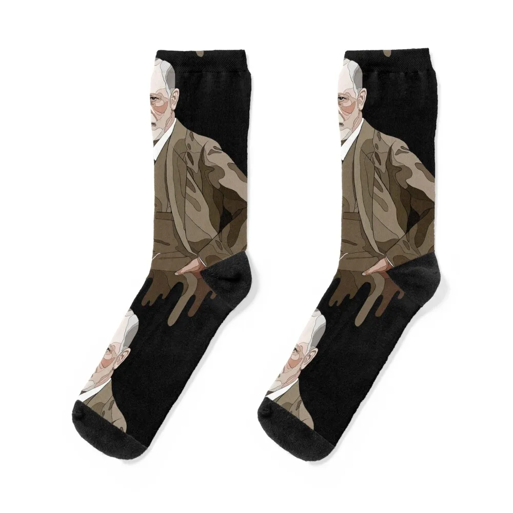 

Illustration of Sigmund Freud - founder of psychoanalysis / psychology Socks basketball golf fashionable Socks For Men Women's