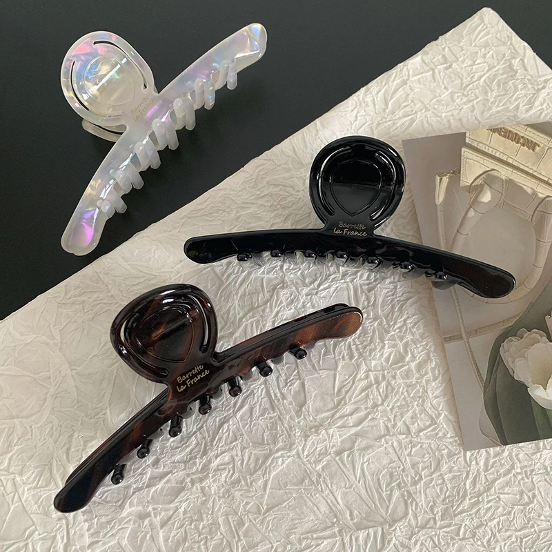 

Fashion Retro 11.2cm Geometric Arc Hair Clip Claw Simple Acetic Acid Shark Clip Hair Accessories For Woman Girls