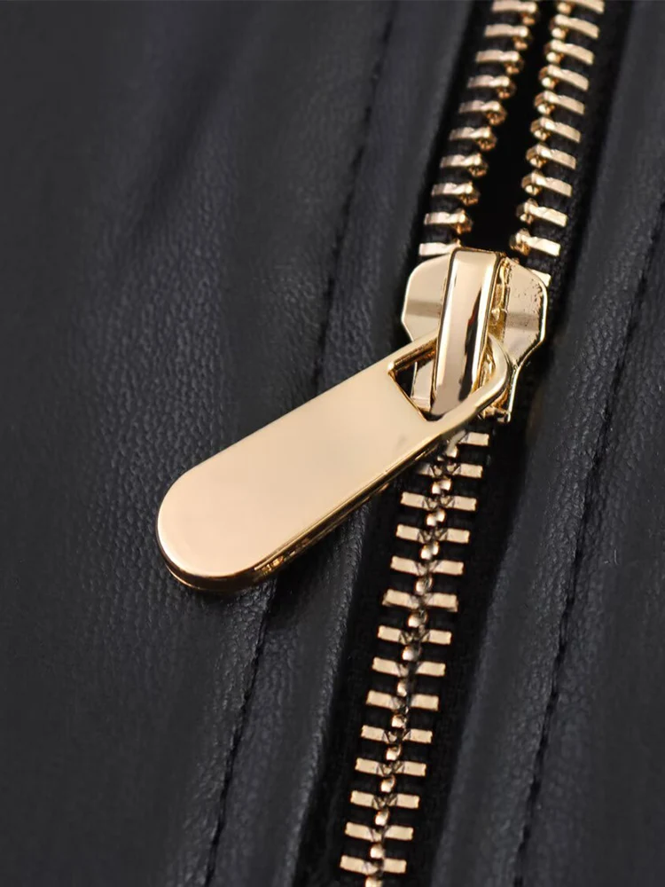 Europäischen und Amerikanischen stil frühjahr neue frauen kleidung kurzen rock saum kunstleder rundhals langarm jacke schlank coa