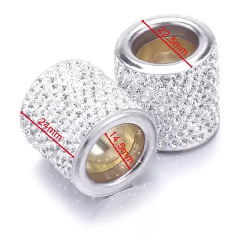 Diamond Bling Crystal Car Headrest Collar Interior Decor Cylindrical Grand 4PCS