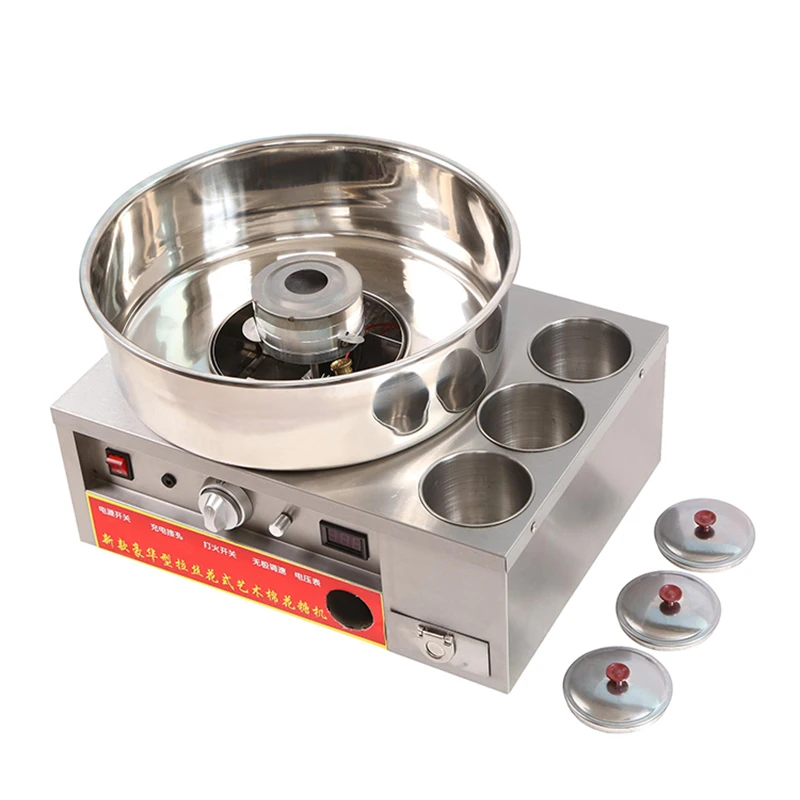 آلة حلوى القطن التجارية طاولة الغاز الكهربائية وعاء السكر رسم إنتاج فاخر كشك متنقل صغير