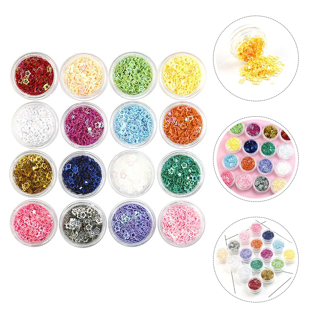 

16 Boxes Nail Art Sequins Glitter Nail Glitter Flakes for Acrylic Nails DIY Decoration Party Craft Festival Accessories