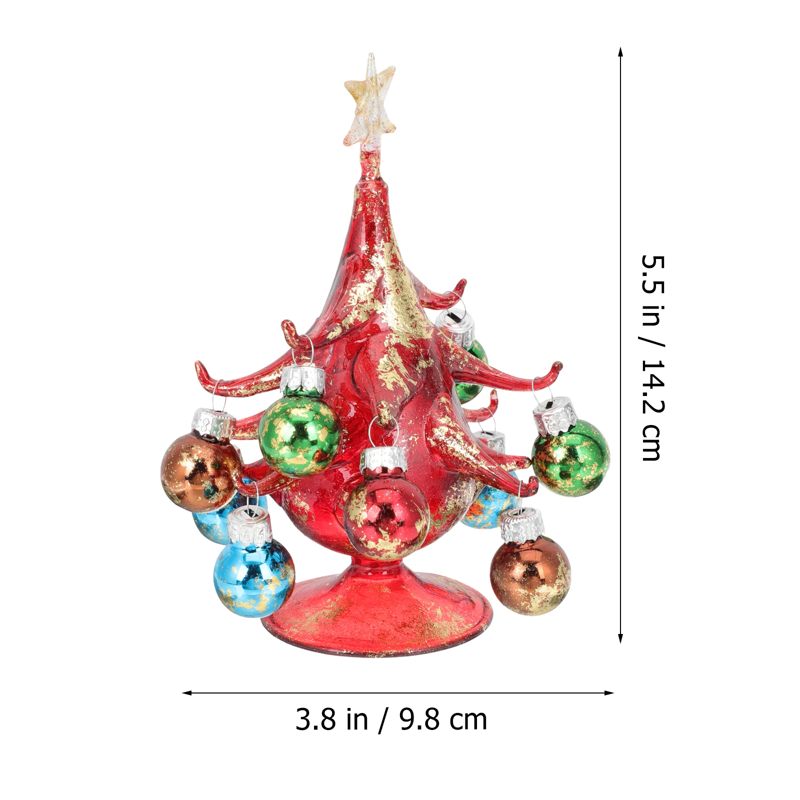 

Glass Christmas Tree Ornament Tabletop Decor Holiday Festival Miniature Tree Craft Christmas Party Centerpiece Living Room