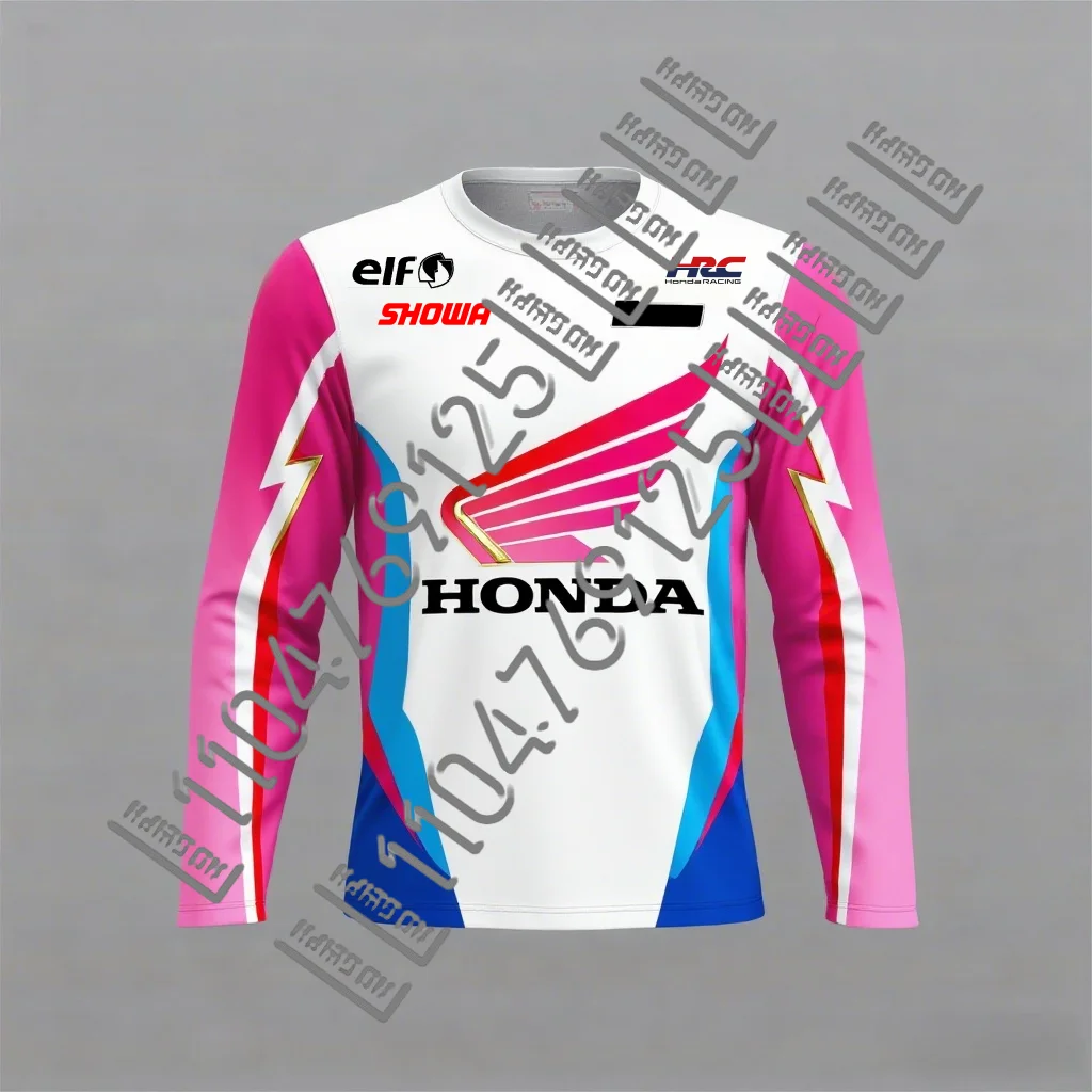 

Honda Motocross Long Sleeve Shirt Summer Men's and Women's Loose Breathable Sports Shirt 3D Mesh Quick Drying Fashion Casual Top