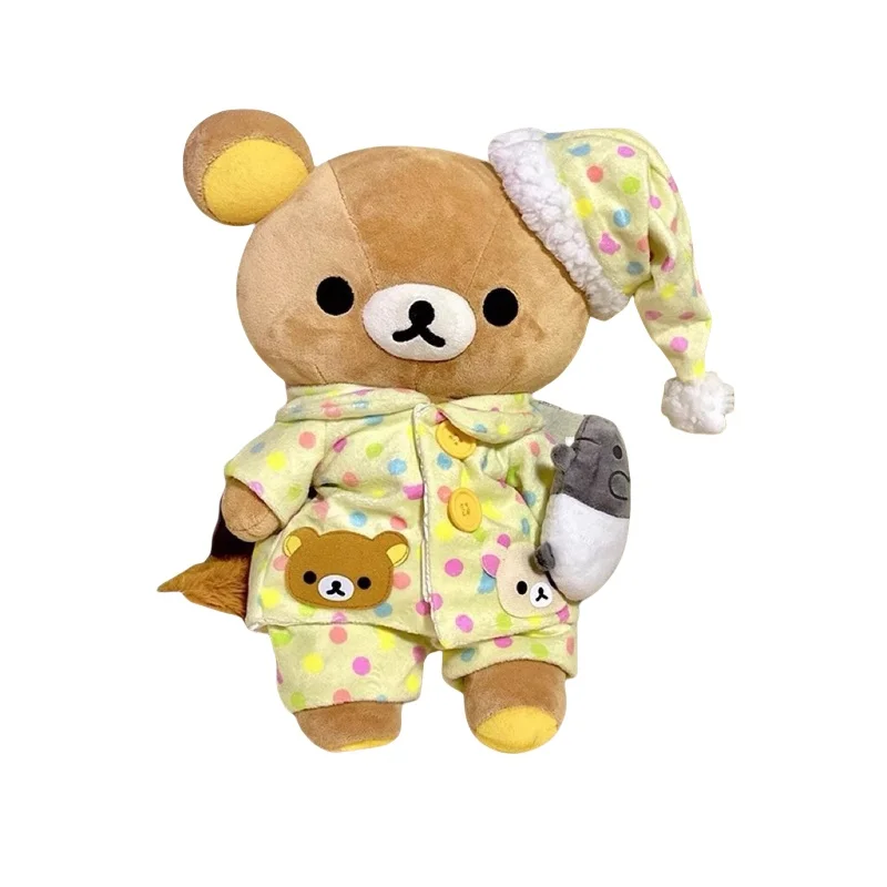 Cute Pajamas Teddy Bear Dolls Sleeping Pillows Bed Dolls Table Decorations Room Decorations Plush Toys Children\'S Holiday Gifts