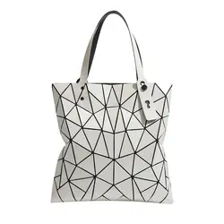 Bolso luminoso geométrico reflectante para mujer, bandolera acolchada, 2024