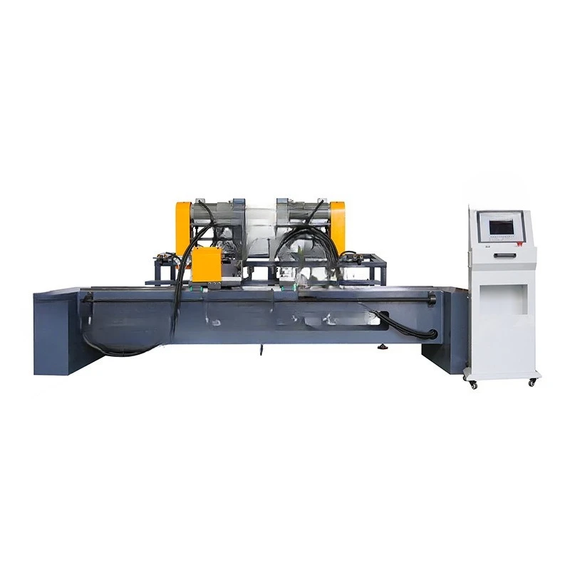80 Double head feeding pneumatic chamfering machine Metal pipe automatic chamfering machine