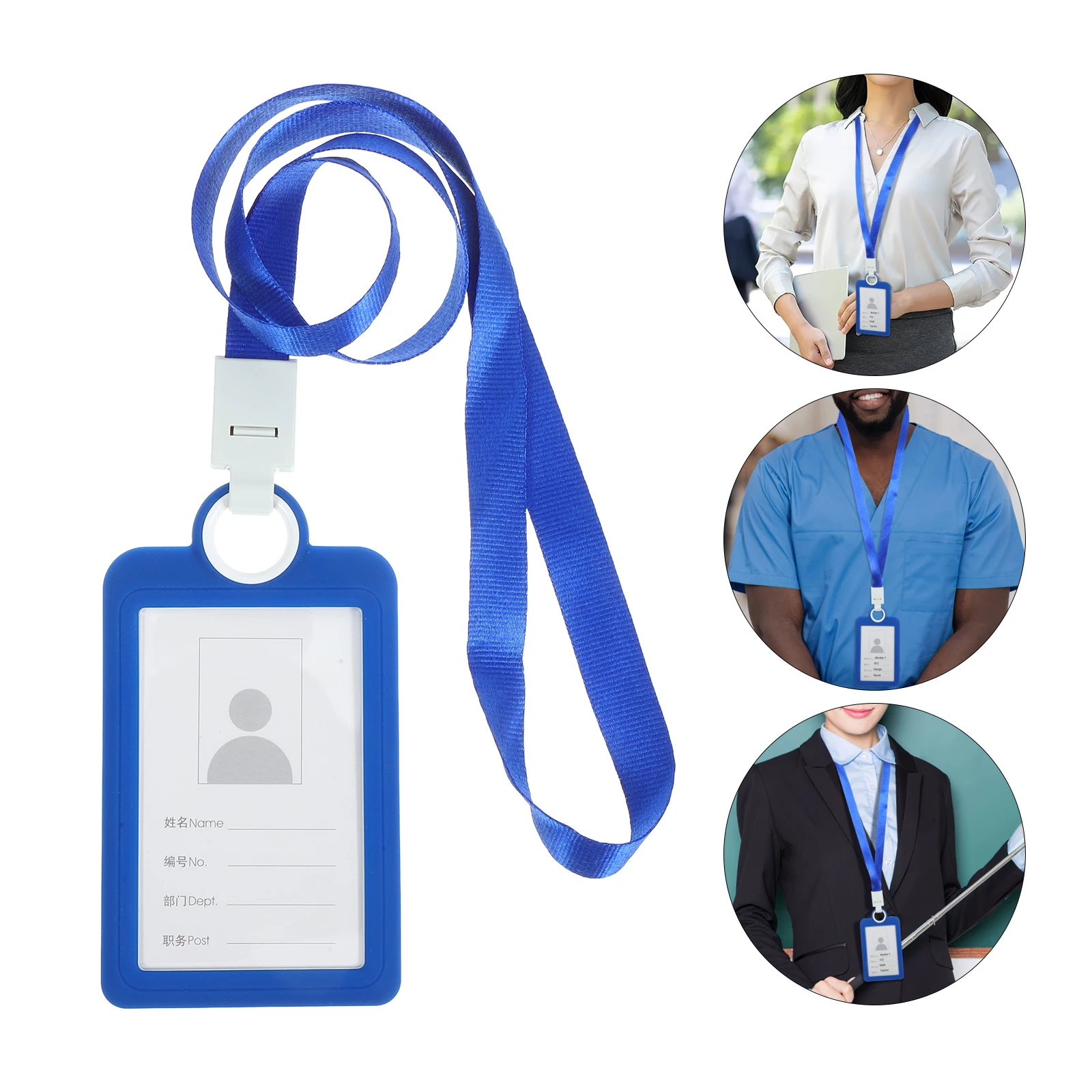 

Soft Silicone Card Holder Lanyard Clear Id Badge Sleeve Anti Scratch Protective Sleeve For Office School Factory Employees Name