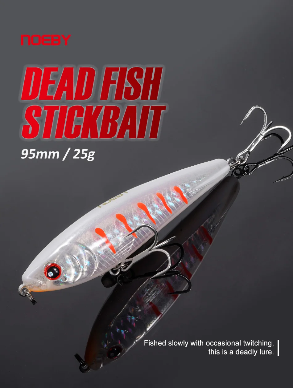 NOEBY 95S Stickbait Wobbler 95mm 25g Sinking Heavy Pencil Angelköder Salzwasser Kunstköder Dead Fish Fall Angelköder – Detail 1