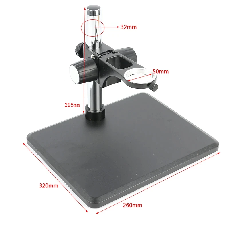 Suporte Monocular para Microscópio Suporte de Elevação de Ajuste de 50 mm Braços de Metal Completo para Medição de Lente de Câmera Ccd