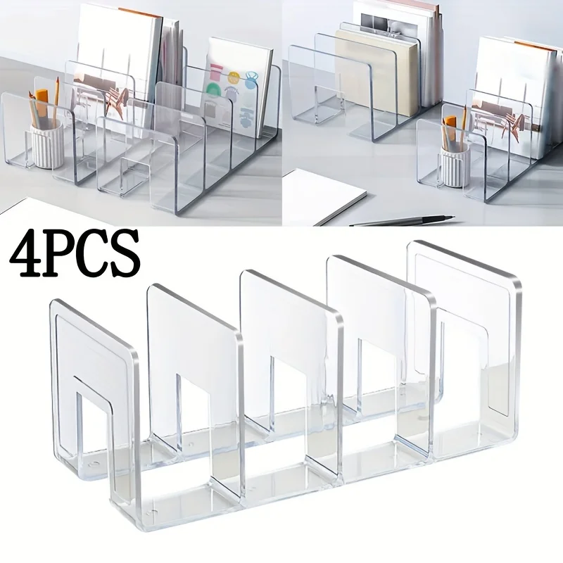 4 Pcs Acrylic Bag Organizers for Closet Clear Handbag Divider Shelves Purses and Books Open Design Cupboard Closet Organizer