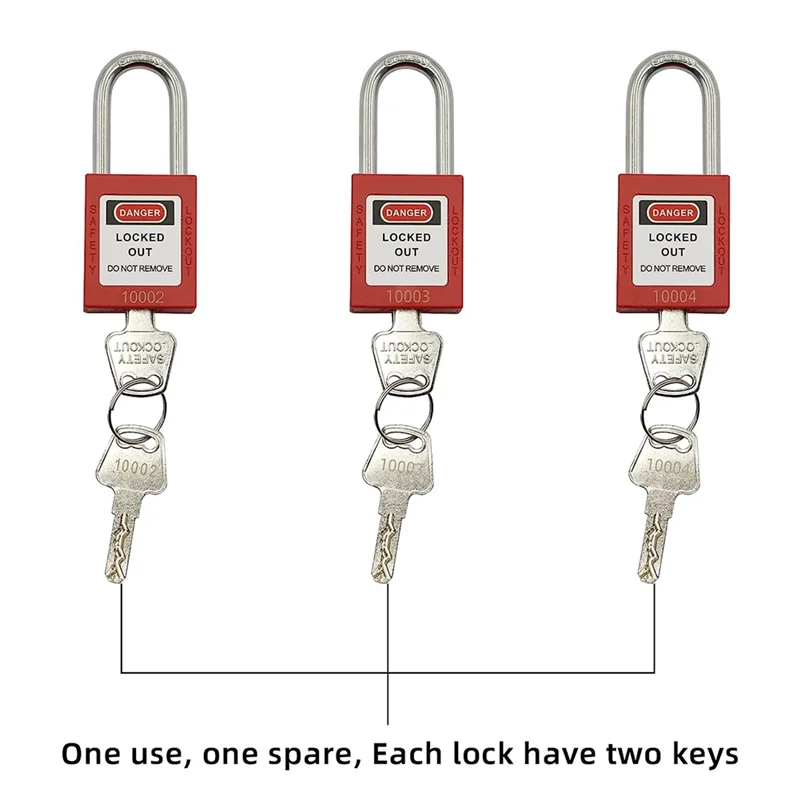 

CEA Lockout Tagout Set -Lockout Tagout Tag, Nylon Tie, Nylon Storage Bag, Redsafety Padlock, Lockout Tagout Locks ( Red Set )