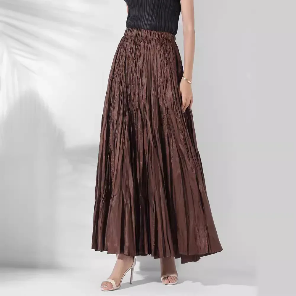 Miyake Pleated Handmade Pleated Half Skirt Women's Square Dance Oversized Swing Skirt Fashionable Temperament Loose Casual